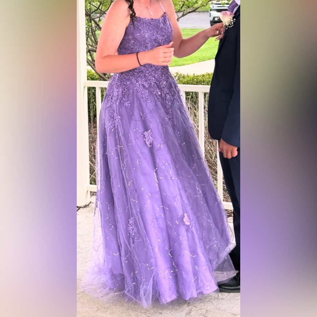 Girls' Purple Lace & Tulle Prom Dress — image 5 of 5